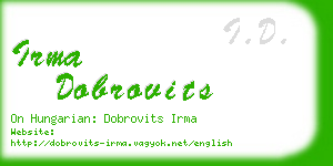 irma dobrovits business card